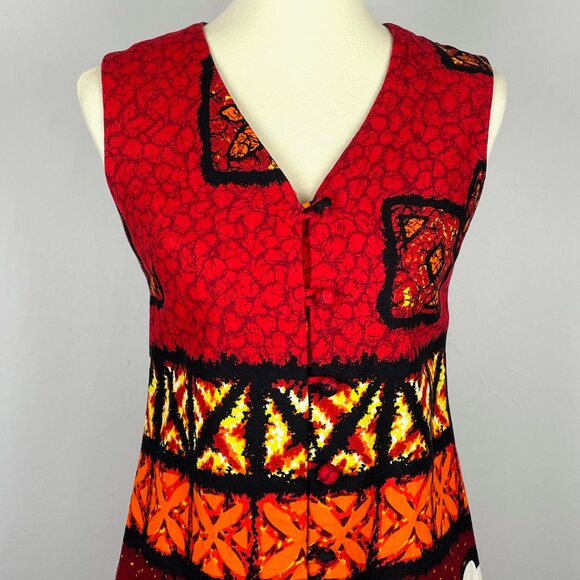 Vtg 60s 70s Penney's Hawaii Mini Dress Sz S/M Aloha Luau Floral Lounge Hippy Mod - Picture 2 of 6
